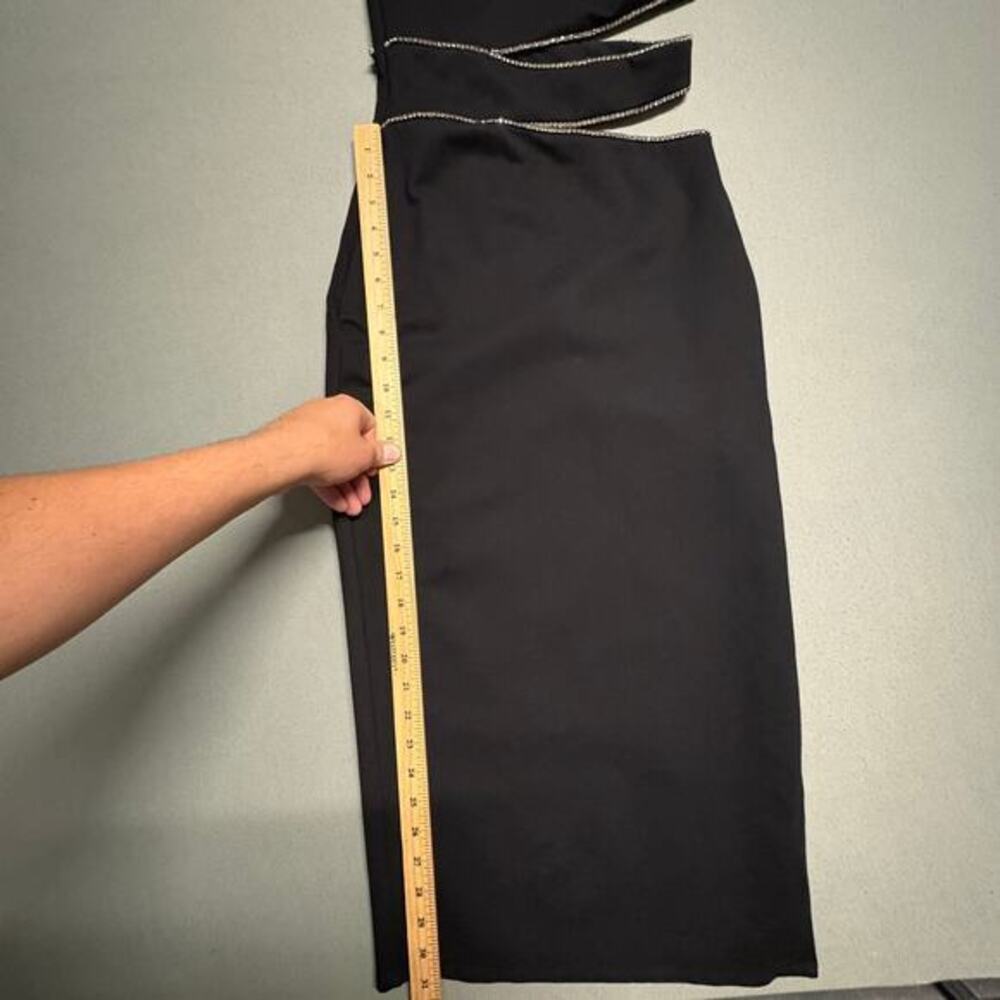 NBD Women's Black Adeline Rhinestone‎ Cutout Midi Dress XS - Picture 11 of 15